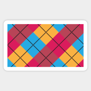 Bright Coloured Grid Pattern Sticker